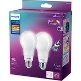 Philips WhiteDial 75W Equivalent Multi CCT A21 Medium LED Light Bulb (2-Pack) 576322 524871