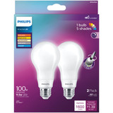 Philips WhiteDial 100W Equivalent Multi CCT A21 Medium LED Light Bulb (2-Pack)
