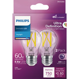 Philips Ultra Definition 60W Equivalent Daylight A15 Medium Dimmable LED Light Bulb (2-Pack)