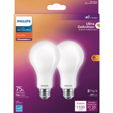 Philips Ultra Definition Warm Glow 75W Equivalent Soft White A21 Medium LED Light Bulb (2-Pack)