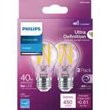 Philips Ultra Definition 40W Equivalent Daylight A15 Medium Dimmable LED Light Bulb (2-Pack)