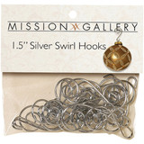 Gerson 1-1/2 In. Silver Swirl Ornament Hooks (24-Pack) 1067110