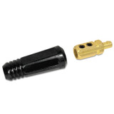 Dinse Style Cable Plug and Socket, Male, Ball Point Connection, 3/0-4/0 Cap, 2 EA/PK