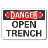 Lyle Open Trench Danger Sign,10inx14in,Alum LCU4-0344-NA_14X10