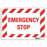 Lyle Rflctv Emergency Stop Sign,10x14in,Alum U7-1154-RA_14X10