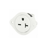Sim Supply Flanged Receptacle,White,20A,3 Wires  5479