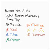 EXPO® Vis-A-Vis Wet Erase Marker, Fine Bullet Tip, Assorted Colors, 8-set 16078 USS-SAN2134345