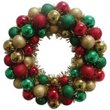 Youngcraft 16 In. Red, Green, & Gold Shatterproof Ornament Wreath Pack of 6