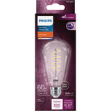 Philips 60W Equivalent Soft White ST19 Medium Dimmable Vintage LED Decorative Light Bulb