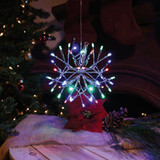 Alpine 10 In. LED 48-Bulb Multi Hanging Twig Snowflake Ornament Light Decoration