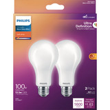 Philips Ultra Definition Warm Glow 100W Equivalent Soft White A21 Medium LED Light Bulb (2-Pack)