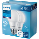 Philips EyeComfort 60W Equivalent Daylight A19 Medium LED Light Bulb (2-Pack) 565473 550719