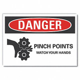 Lyle Pinch Point Danger Rflctv Label,7inx10in LCU4-0262-RD_10X7