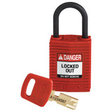 Brady Lockout Padlock,Red,1-21/32" H Body CPT-RED-25PL-KD