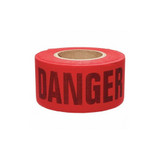 Brady Barricade Tape, Red, 135 ft L, 3 in  91084