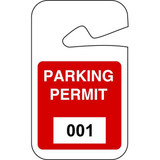 Brady Parking Permits,Rearview,001-100,Wht/Red 95202