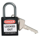 Brady Lockout Padlock,KD,Black,1-2/5"H,PK6 118934