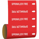 Brady Pipe Marker,Sprinkler Fire,8 in H,8 in W 41475