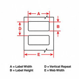 Brady Label,White,4 x 2 In.,White,Paper THT-55-424-1