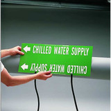 Brady Pipe Marker,Chilled Water Return,10in H 4023-G