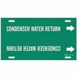 Brady Pipe Marker,Condenser Water Return,8in H 4040-H
