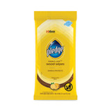 Pledge® Lemon Scent Wet Wipes, Cloth, 7 X 10, White, 24/pack 319250PK