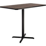 Interion Bar Height Breakroom Table 48""L x 30""W x 42""H Charcoal