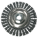 Stringer Bead Wheel Brush, 6 in D x 3/6 in W, 0.02 in, Carbon Steel