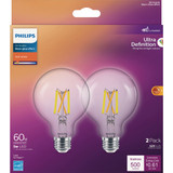Philips Ultra Definition 60W Equivalent Soft White G25 Medium LED Decorative Light Bulb (2-Pack)