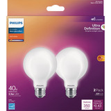 Philips Ultra Definition 40W Equivalent Soft White G25 Medium LED Decorative Light Bulb (2-Pack)