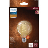 Philips Vintage 60W Equivalent Amber G25 Medium LED Decorative Light Bulb
