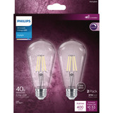 Philips Vintage 40W Equivalent Daylight ST19 Medium LED Decorative Light Bulb (2-Pack)