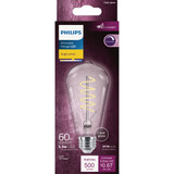 Philips 60W Equivalent Bright White ST19 Medium Dimmable Vintage LED Decorative Light Bulb