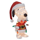 Peanuts 24 In. LED Snoopy in Santa Suit Wrapped in Lights Holiday Yard Art 46349