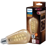Philips Vintage 60W Equivalent Amber ST19 Medium LED Decorative Light Bulb