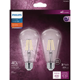 Philips Vintage 40W Equivalent Soft White ST19 Medium LED Decorative Light Bulb (2-Pack)