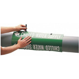 Brady Pipe Marker,Chilled Water Return,7-8in H 4023-B