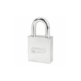 American Lock Keyed Padlock, 3/4 in,Rectangle,Silver A5200