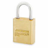 American Lock Keyed Padlock, 3/4 in,Rectangle,Gold ASL40NB
