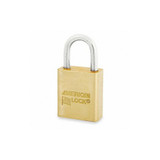 American Lock Keyed Padlock, 3/4 in,Rectangle,Gold ASL40NKAB - DG34823