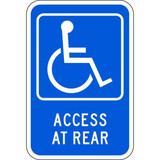 Lyle Access At Rear Parking Sign,18" x 12" HC-013-12HA