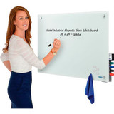 Global Industrial Magnetic Glass Whiteboard 36""W x 24""H