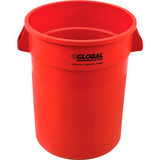 Global Industrial Plastic Trash Can - 32 Gallon Red