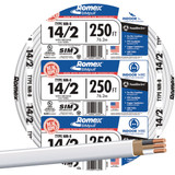 Romex 250 Ft. 14/2 Solid White NMW/G Electrical Wire 28827455