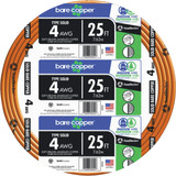 Southwire 25 Ft. 4AWG Solid Bare Ground Electrical Wire 10644325