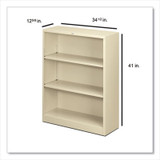 HON® Metal Bookcase, Three-Shelf, 34.5w x 12.63d x 41h, Putty HS42ABC.L USS-HONS42ABCL