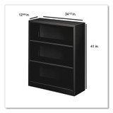 HON® Metal Bookcase, Three-Shelf, 34.5w x 12.63d x 41h, Black HS42ABC.P USS-HONS42ABCP