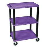 Sim Supply Utility Cart,300 lb. Cap.,Resin,3 Shlvs  WT34PS-B