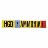 Brady Pipe Marker,Ammonia,2 1/4 in H,14 in W 90405