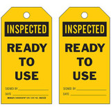 Brady Inspected Tag,5-3/4 x 3 In,Bk/Yel,PK10 86551